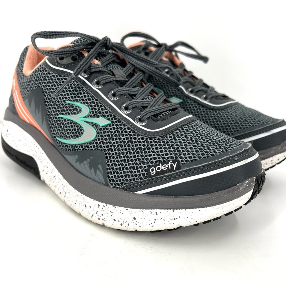 GDEFY Gravity Defyer Mighty Walk Athletic Shoes Sz 7.5 Gray / Pink